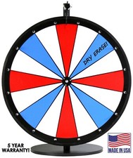 18" Red, White and Blue Dry Erase Prize Wheel on a table stand FREE SHIPPING