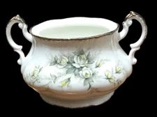 PARAGON First Love~Sugar Bowl~NO Lid~Roses~Floral Sprays~Silver~White