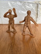TWO Beige 4 Inch Large Army Man Plastic Greenbrier International