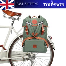 TOURBON Canvas Bike Rear Seat Pannier Bicycle Tool Storage Trunk Travel Backpack