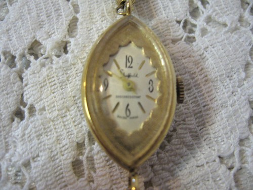 Gold Tone Sheffield Watch Necklace w/Tassel Wind Up Swiss for Repair or Parts - Picture 6 of 6