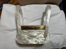 RARE 1950's WILARDY Lucite Purse Opalescent Box Style Ladies Double Handle Purse
