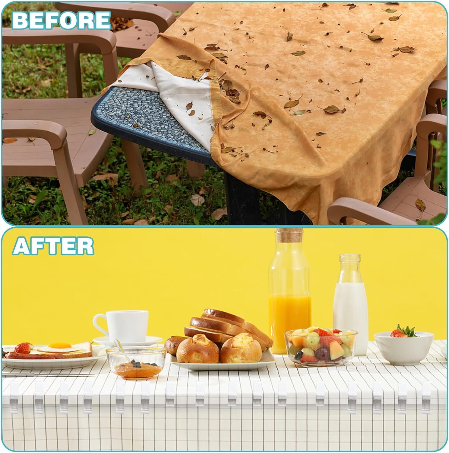 24Pcs Table Cloth Holder Clips Durable Plastic Picnic Table Clips for