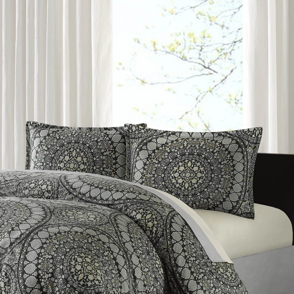 NUEVO JUEGO DE EDREDÓN DOBLE DISEÑO ECO CARAVANA 3 PIEZAS CON FARSA Y FALDA DE CAMA ONYX Foto 2 de 3