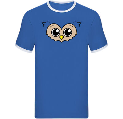 Eule Ani Mates Ringer T-Shirt, Kawaii Eule Ringer Tee, Eule Motto Geschenk - Vogelliebhaber