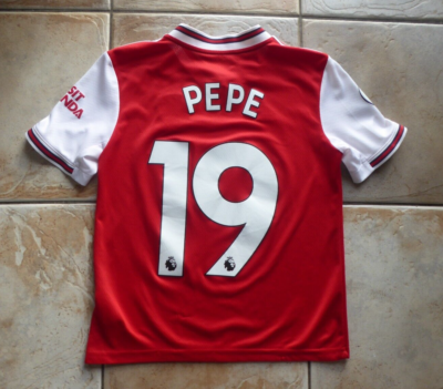 Arsenal Adidas 2019/20 Home Football Shirt PEPE 19 Youth 11-12 yrs