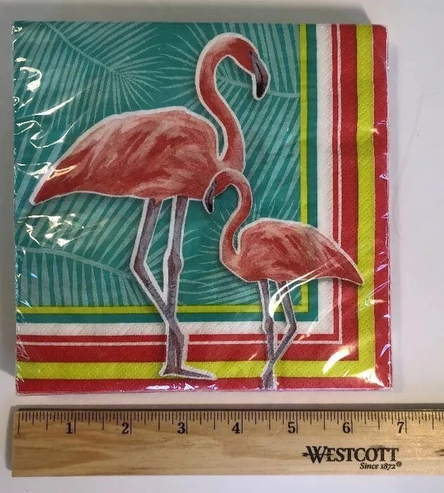 Flamingo Luncheon Napkins Paper Hawaii Birthday Island Oasis Florida - Image 4 of 4