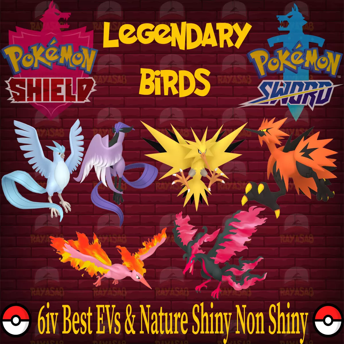 Zapdos or Moltres Kanto Region Legendary Birds for Pokemon Go