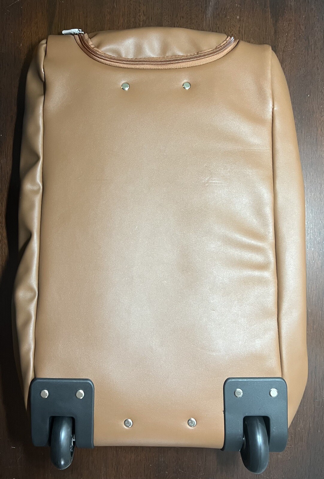 Bella Russo Brown Faux Leather Trolley Duffle Travel Bag 21" X 12"X 11