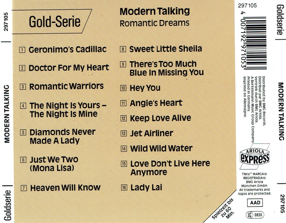(CD)  Modern Talking - Romantic Dreams - Geronimo's Cadillac, Jet Airliner, u.a. - Bild 2 von 2