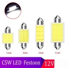 Car Festoon White LED COB SMD Light Bulbs Lamps Interior C5W Bulb 12v 31-41mm