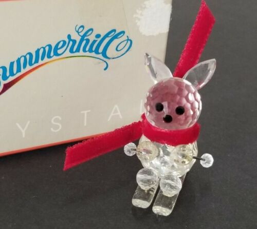 Vintage Summerhill Austrian Crystal Bunny Rabbit on skies Figurine w Box  - Picture 1 of 4