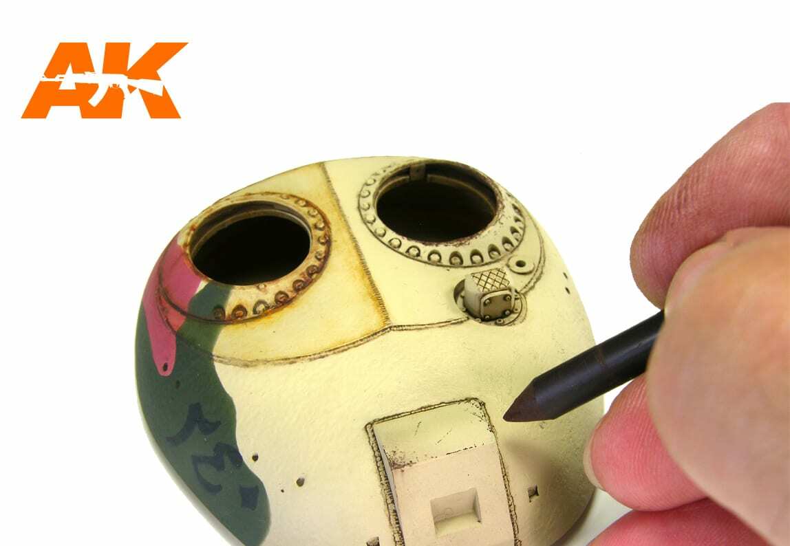 AK Interactive AK4183 Chipping Lead (Soft) Grease Paint Pencil Modelling Effects