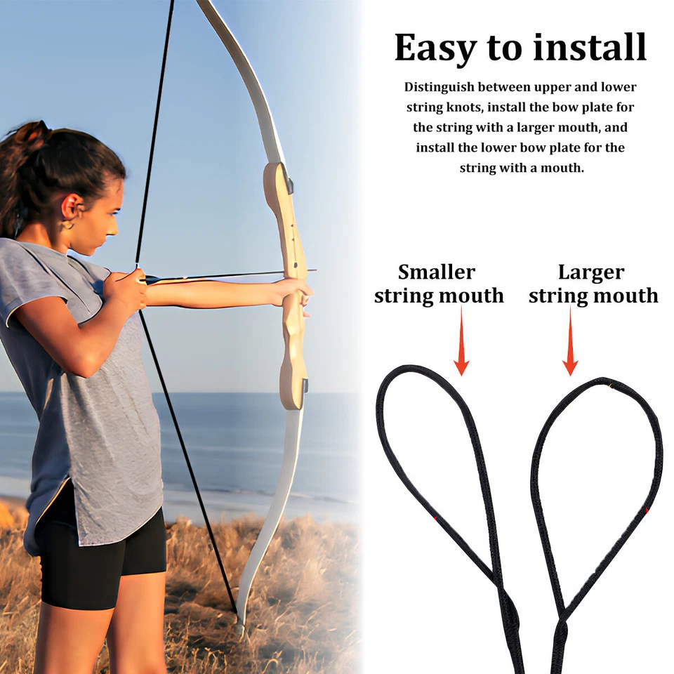 12 Strands Bow String Replacement for Archery Recurve Bow AMO 57"-62" Bowstrings - Image 4 of 4