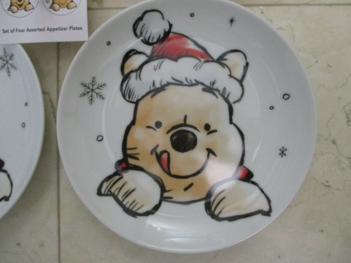 NUEVO CON ETIQUETAS DISNEY WINNIE The POOH SET DE 4 PLATOS APERITIVOS CARA SANTA POOH 6" - Imagen 3 de 11