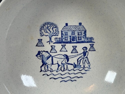 VTG Metlox Salad Bowl 11" Provincial Blue Poppy trail Vernon 1950-1982 - Picture 2 of 5