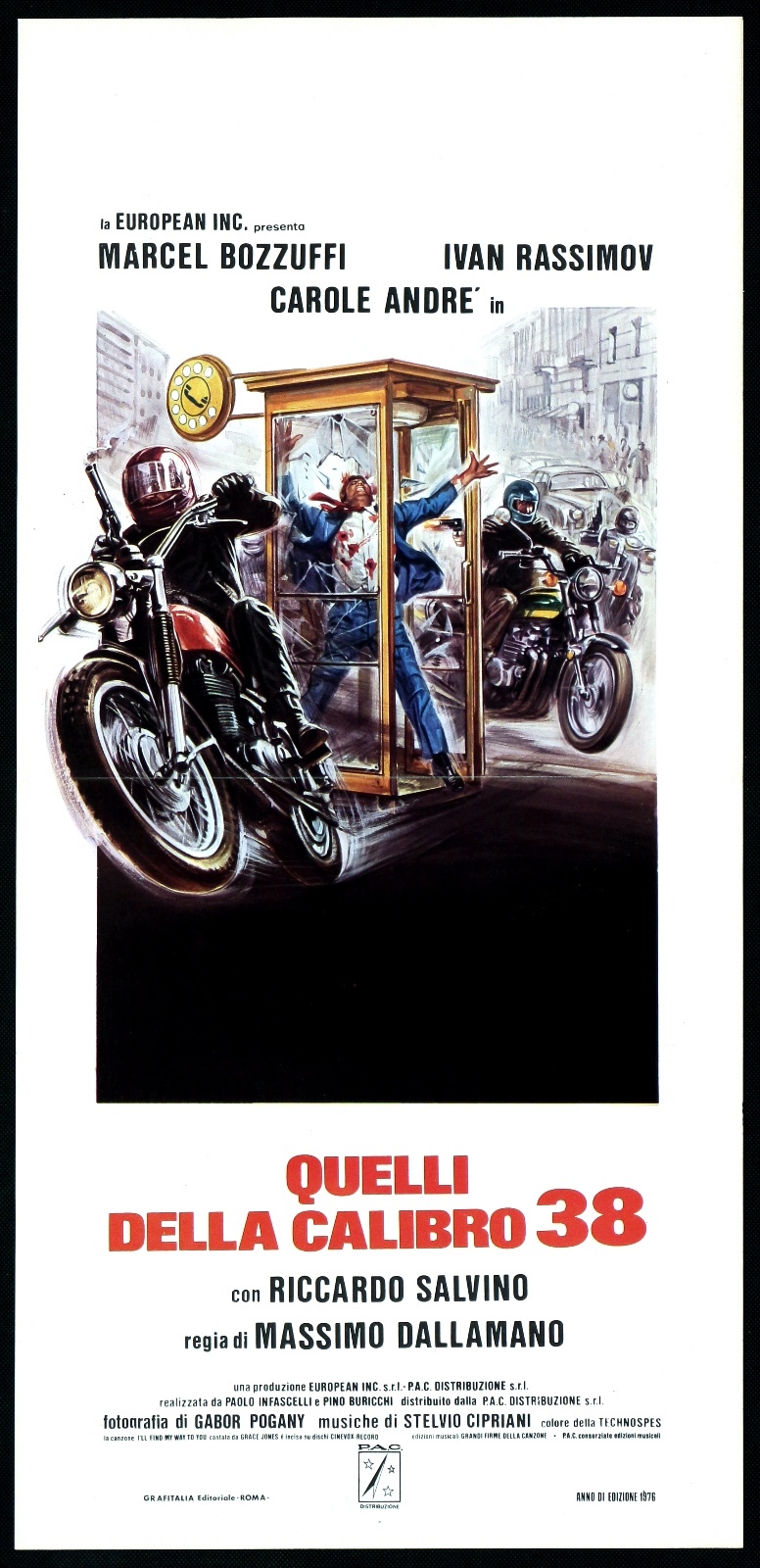 Locandina originale film Quelli della calibro 38 (1° tipo) (1976) - Regia di Massimo Dallamano