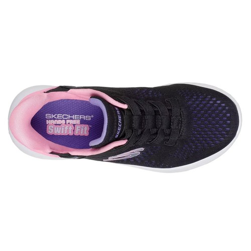 Skechers Kids' Swift Fit Sneaker Black/Pink Shoes Size 12 - Picture 5 of 5