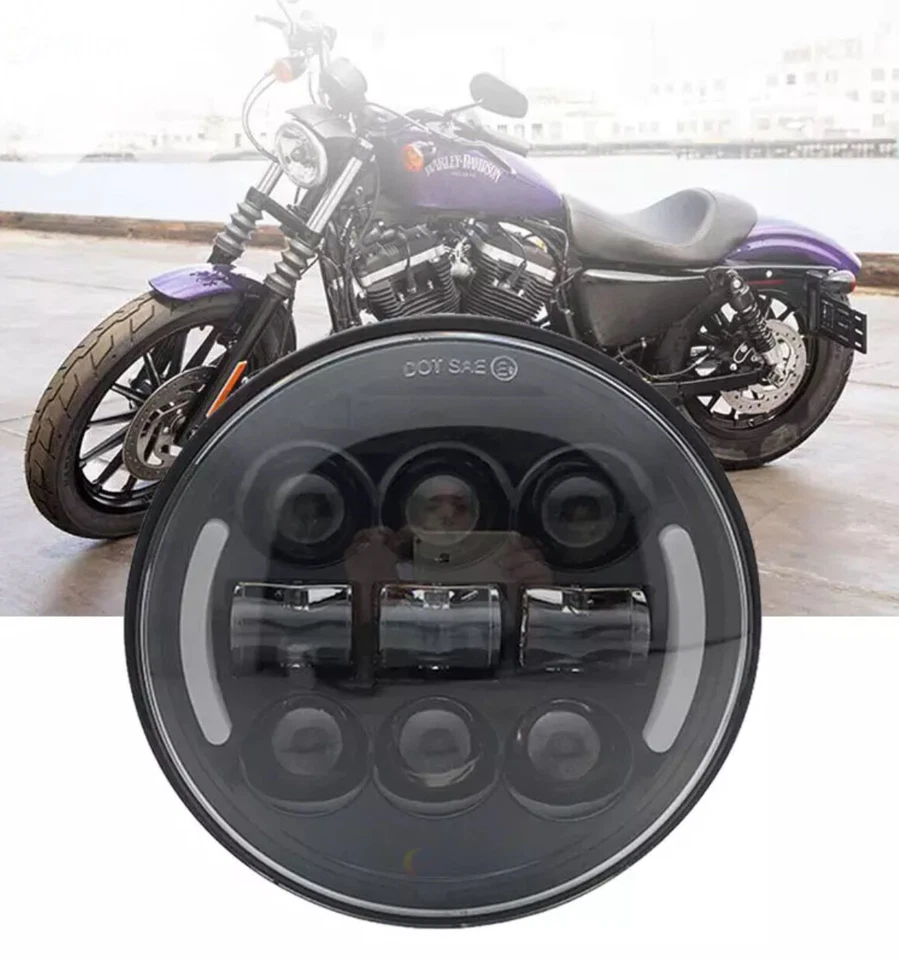 Faro LED de 5,75" con ojo angular apto para motocicleta Indian Scout & Bobber Foto 3 de 4