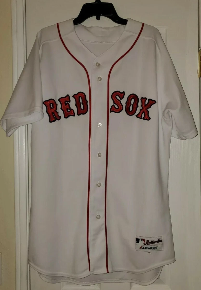 Men Authentic Majestic MLB Boston Red Sox Jersey Size 48 White eBay