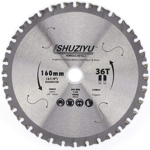 160MM 36T, Arbor 20mm with 5/8" and 10mm Washer. F? Metal Circular Saw