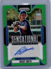 2025 Panini Prizm #SS-BS Brady Smith Sensational Signatures Green Prizms