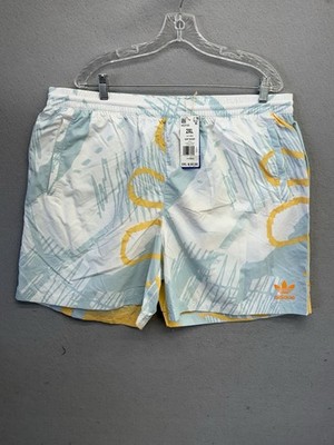 $60 Adidas All Over Print Shorts Men s XXL Adiplay HC2133 Sky Tint Acid Orange