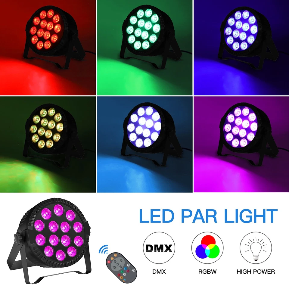 UKING 140W Par Light DMX RGBW 4 IN 1 Strobe Stage Lighting Disco Party Lights - Image 2 of 4