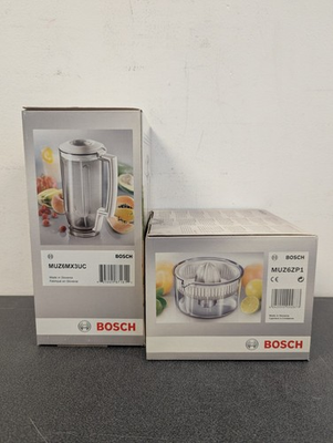 #ad Bosch 2pc Bundle Plastic Mixer Attachment MUZ6MX3UC amp; Citrus Press MUZ6ZP1 $124.99