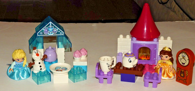 2 Lego Duplo Disney Frozen Elsa Olaf Belle's Tea Party 10877 10920 Complete sets