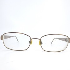 Elle EL18764 Eyeglass Frames Brown Metal Rectangle Swirl Detail 50-17-135 BR
