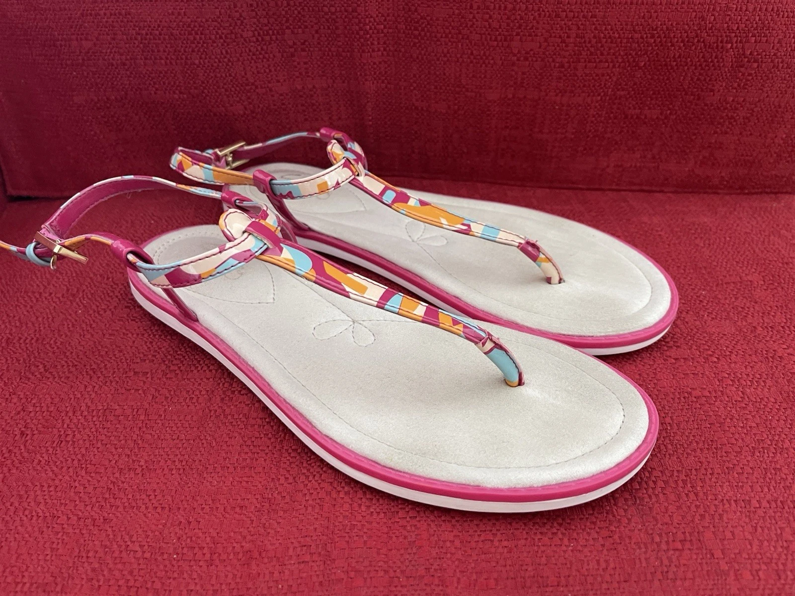 Clarks Seattle Spice sandalo cinturino alla caviglia fibbia rosa multi donna taglia 7 5