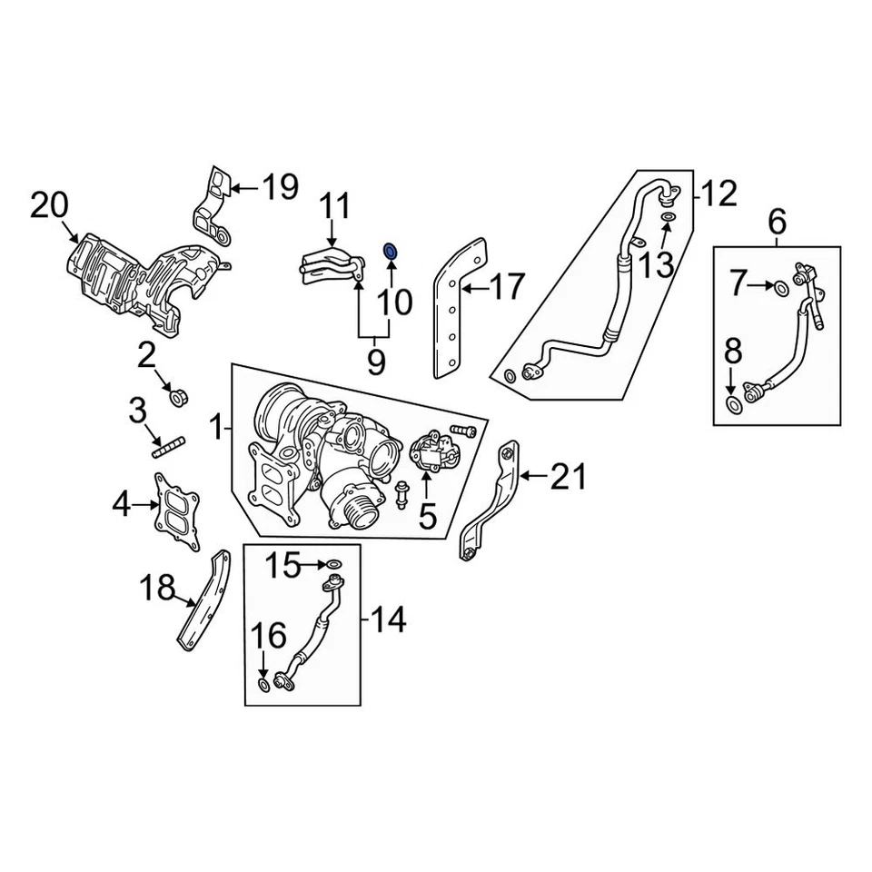 For Audi Q7 2017-2022 Audi WHT006114 Upper Turbocharger Coolant Line O-Ring - Image 2 of 4