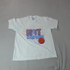 Y2K Not In My House Shirt Youth Large White Basketball Graphic Tee Street Sports
