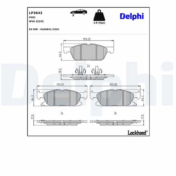 Bremsbelagsatz Scheibenbremse Delphi LP3643 FüR Kuga Focus Ford 3 DFK 4 HN HP-image