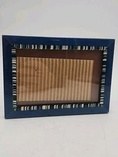 5" X 7" Blue Natalini Handmade Italy Marquetry Picture Frame ~ Sueded Back