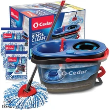 Effortless Floor Cleaning with EasyWring Spin Mop & 3 Extra Microfiber Heads