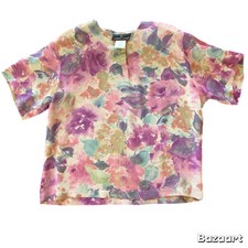 1980's Muted Floral Blouse Carole Little