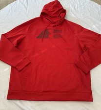 NWOT Men's Under Armour RED Fleece Graphic Hoodie Pullover 1373404 Size XXL