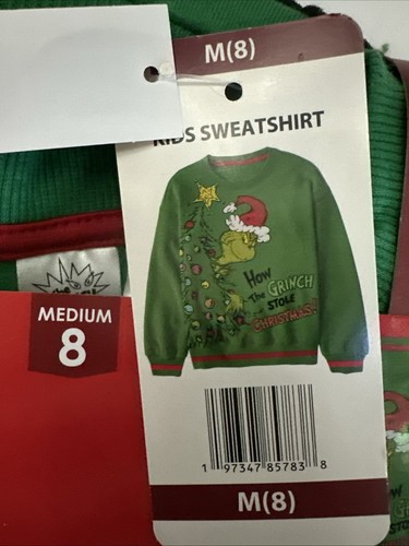 THE GRINCH STOLE CHRISTMAS BY DR. Seuss KIDS SWEATSHIRT SIZE 8 (M) - Picture 2 of 3
