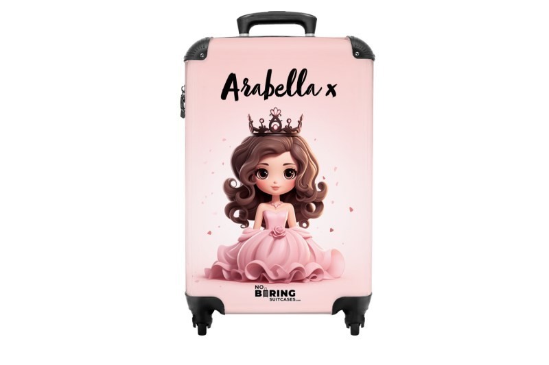 Maleta de mano cabina equipaje rosa 4 ruedas giratoria 55cm x35cmx25cm TSA bloqueo duro