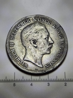 1898 Prussia 5 Mark .900 Silver