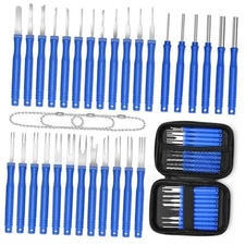 30+4P Terminal Pin Removal Tool Kit, Electrical Connector Depinning Tool Blue