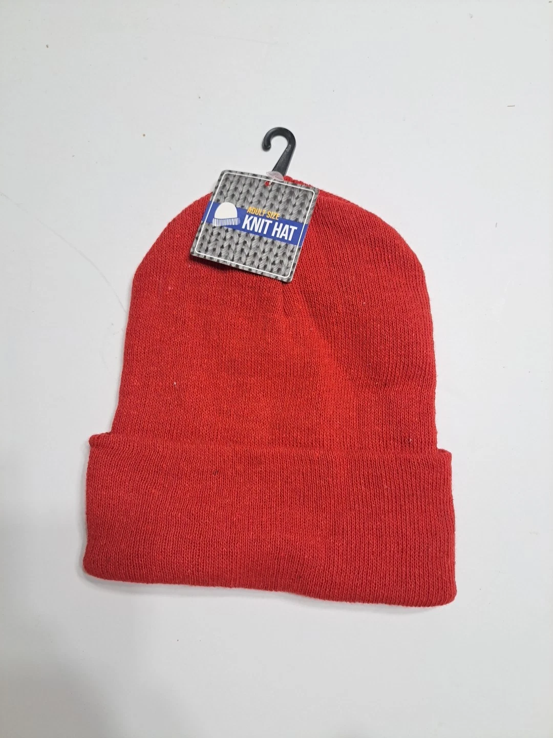 Adult Red Knit Beanie Hat