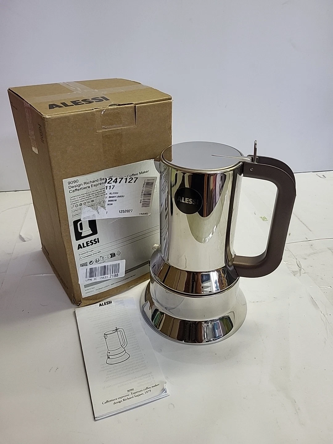 Alessi 9090 Espresso coffee maker - Stainless Steel 10 cups REF R238