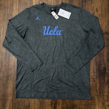 NWT Jordan UCLA Basketball T-Shirt Long Sleeve Grey Print Shirt Men&rsquo;s Size L. A9