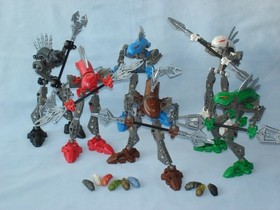 All 6 Lego Bionicle RAHKSHI (8587 ~ 8592) Complete + 3 WILD KRAATA (9 Kraata)