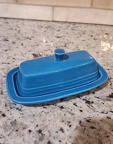 Homer Laughlin Fiestaware Peacock Covered Butter Dish NO CHIPS-NO CRACKS