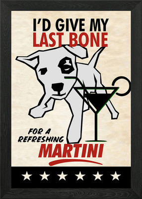 LAST BONE MARTINI Gerahmtes Wandbild Poster Leinwanddruck Bild