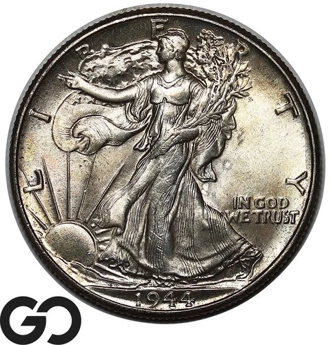 1944 Walking Liberty Half Dollar, Superb Gem BU++